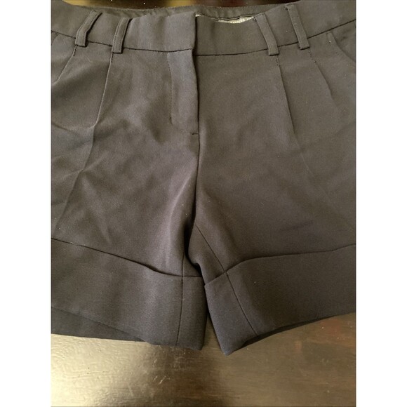 Express Design Studio Editor Black Pleated Front Cuffed Shorts Women's Sz 0 - Picture 9 of 10
